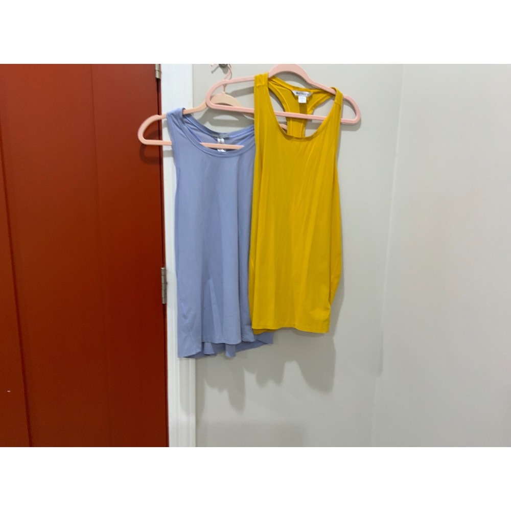 Athleta Womens 1Mustard Yellow Yoga Tank Top and 1 light blue Size L